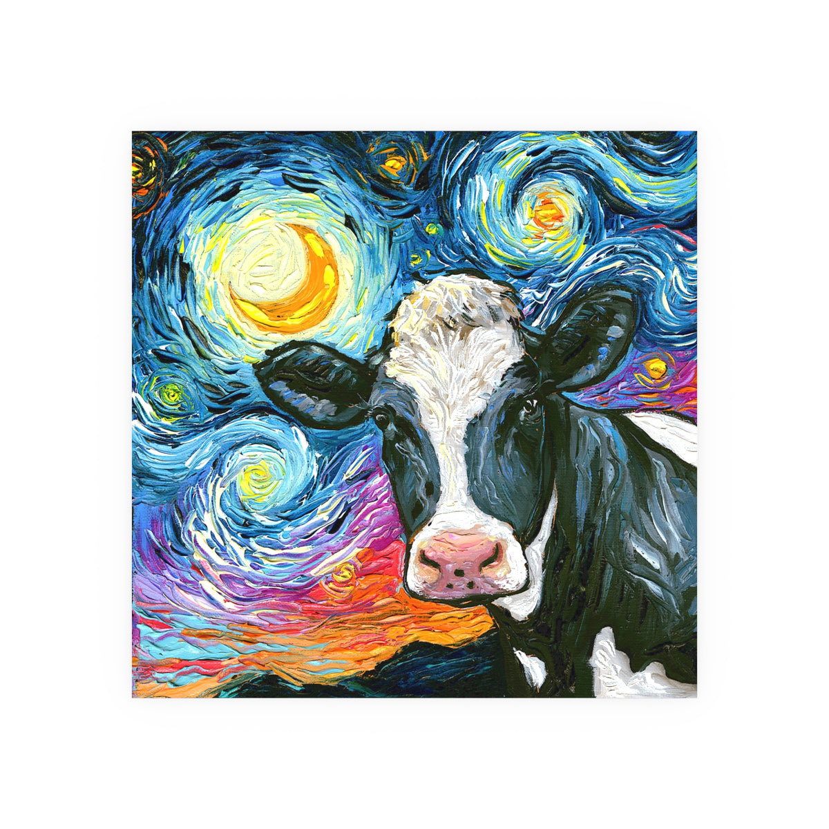 "Holstein Night" Wall Art Paper Print