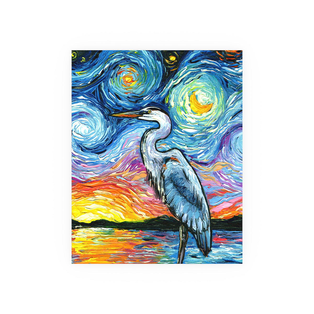 "Blue Heron" Wall Art Paper Print