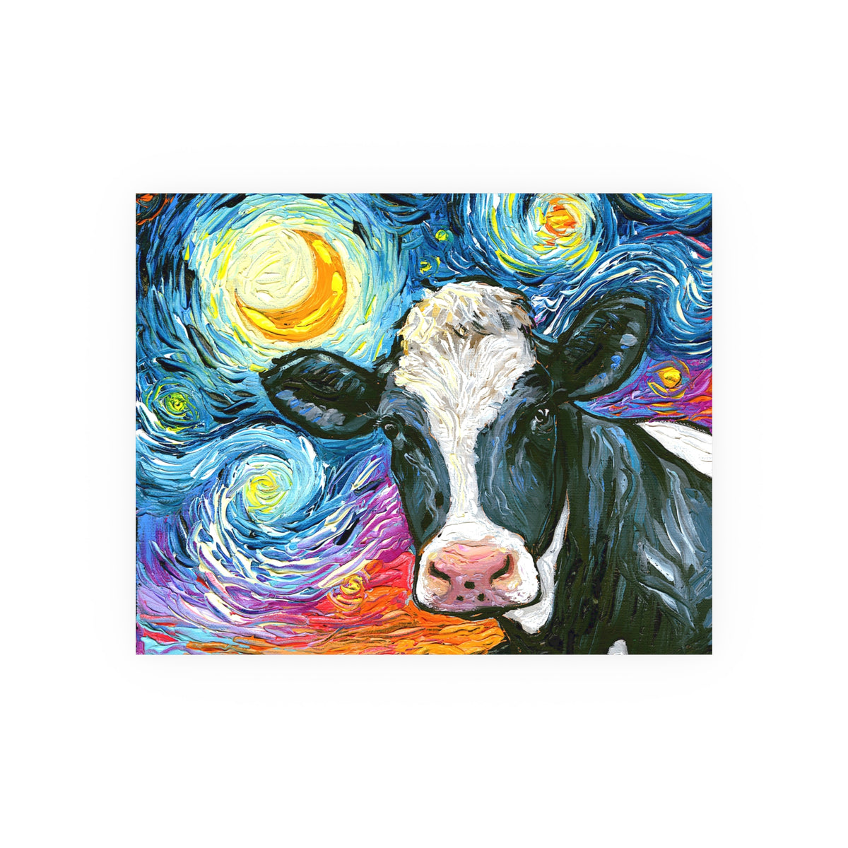 "Holstein Night" Wall Art Paper Print