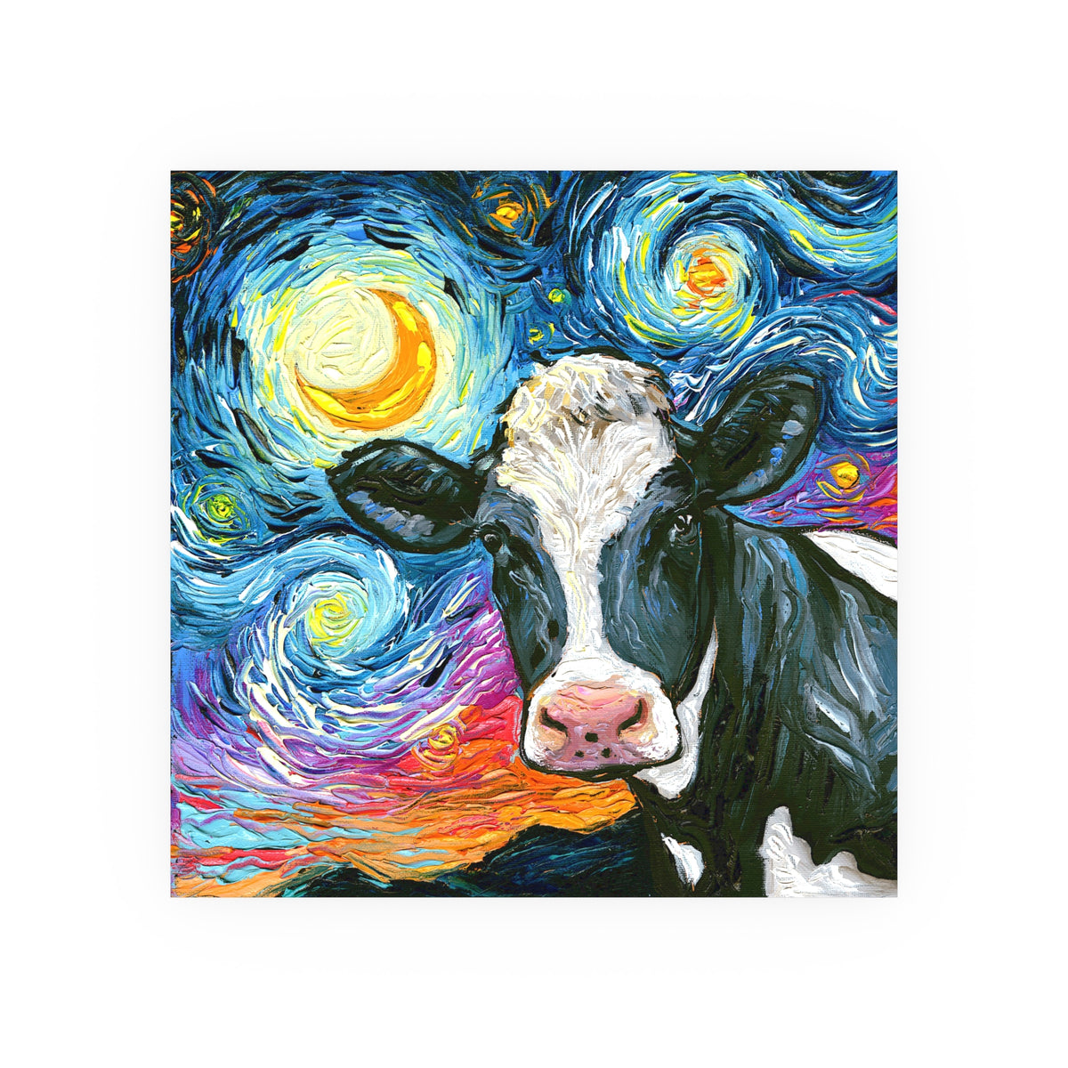 "Holstein Night" Wall Art Paper Print