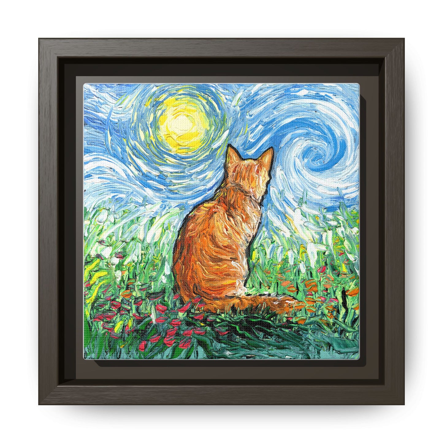 "Starry Morning" Framed Canvas Wall Art