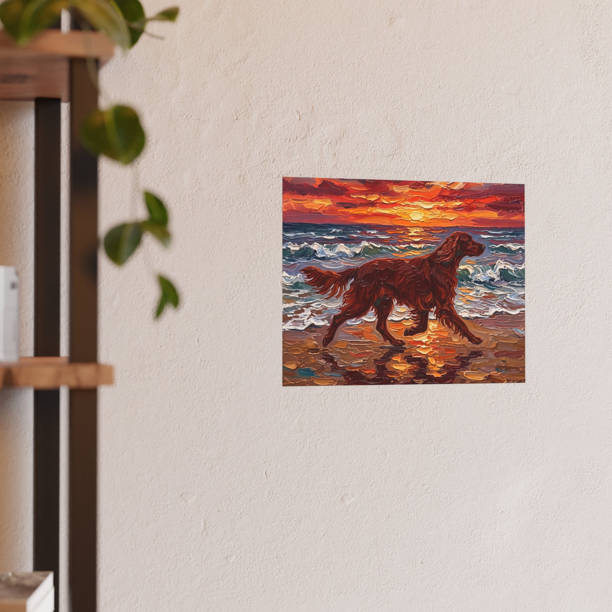 "Beach Day - Irish Setter" Wall Art Paper Print