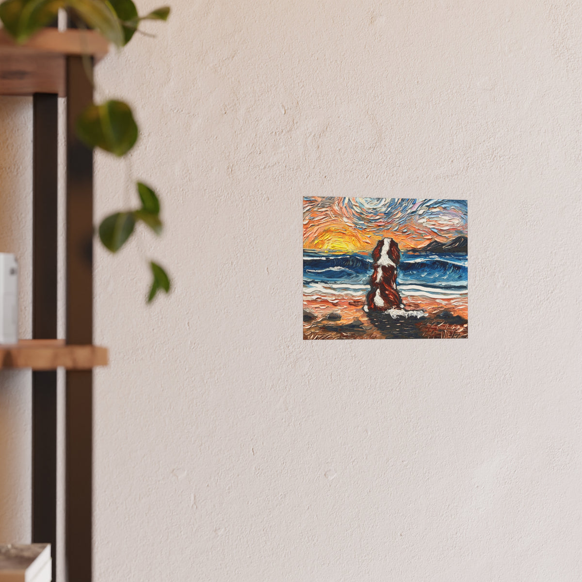 "Beach Day - Blenheim Spaniel" Wall Art Paper Print