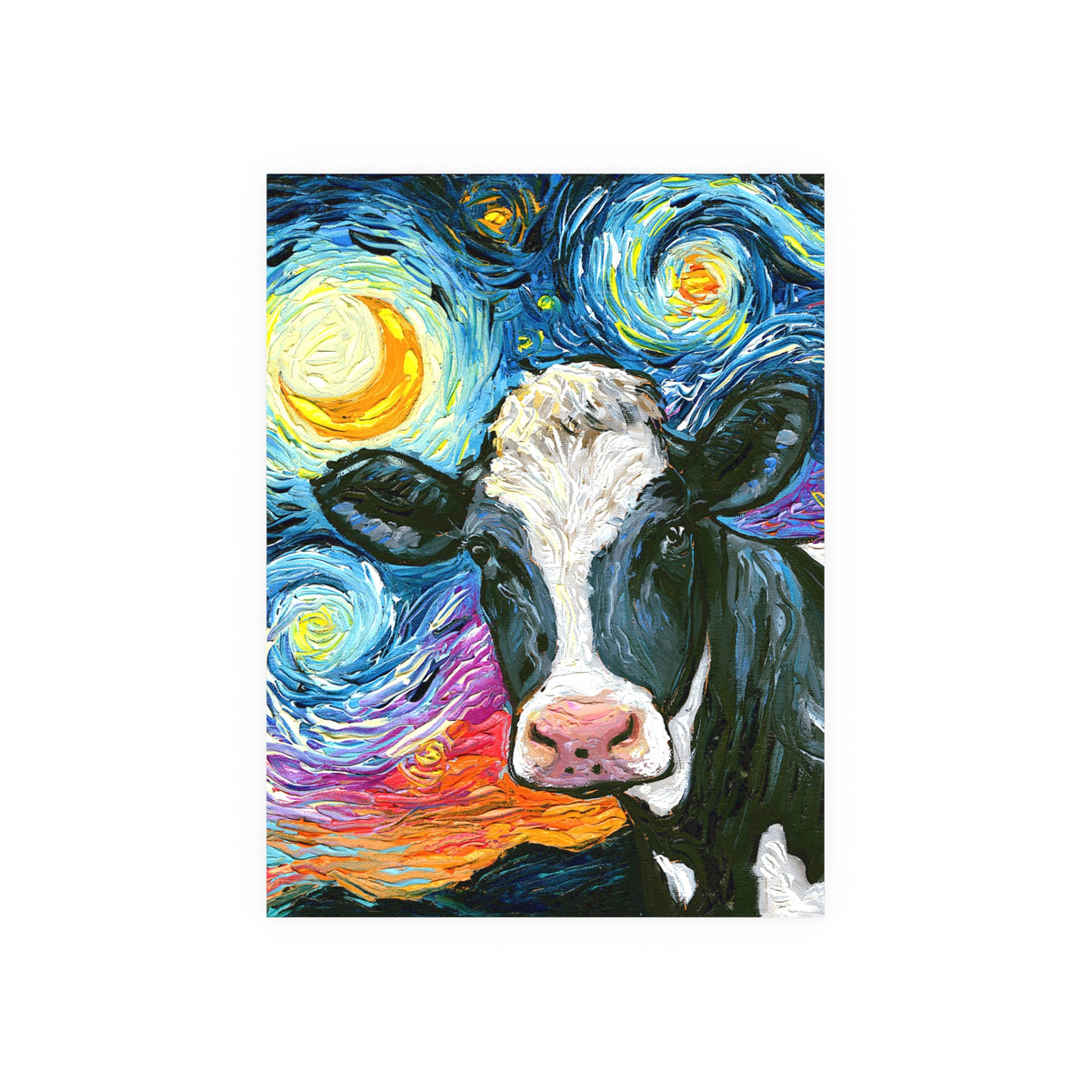 "Holstein Night" Wall Art Paper Print