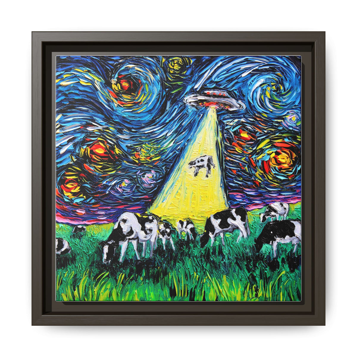 "van Gogh Was Never Abducted" Framed Canvas Wall Art
