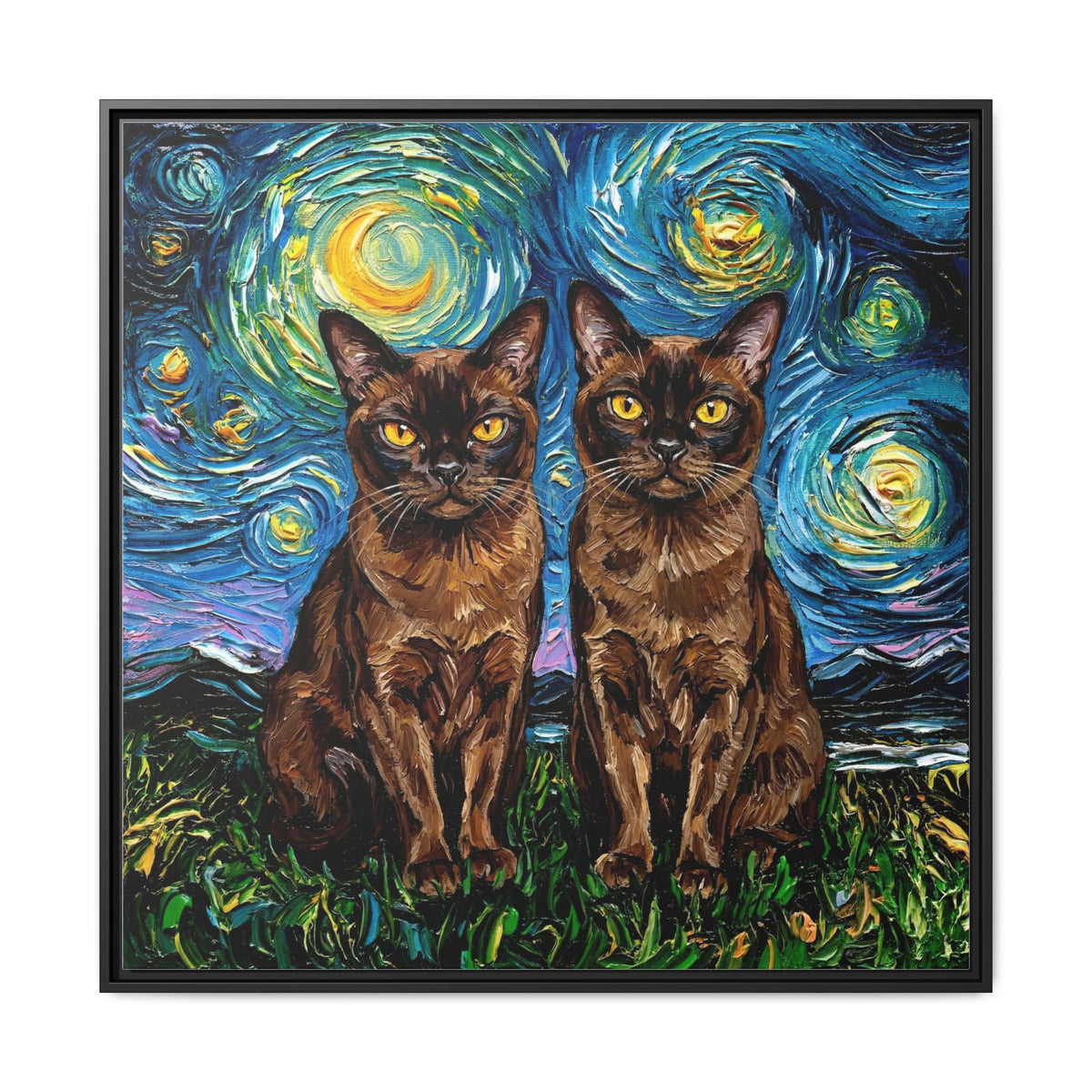 "Burmese Night" Framed Canvas Wall Art