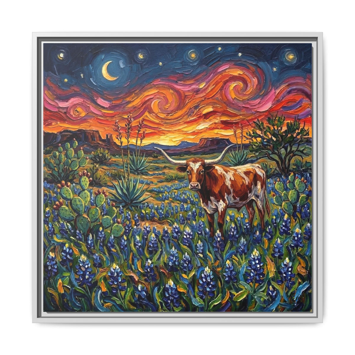 "Texas Night" Framed Canvas Wall Art