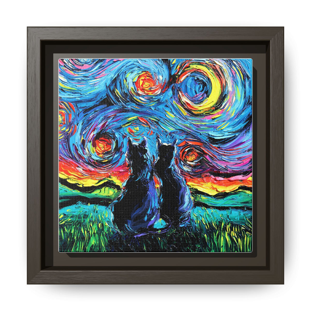 "van Gogh's Cats" Framed Canvas Wall Art