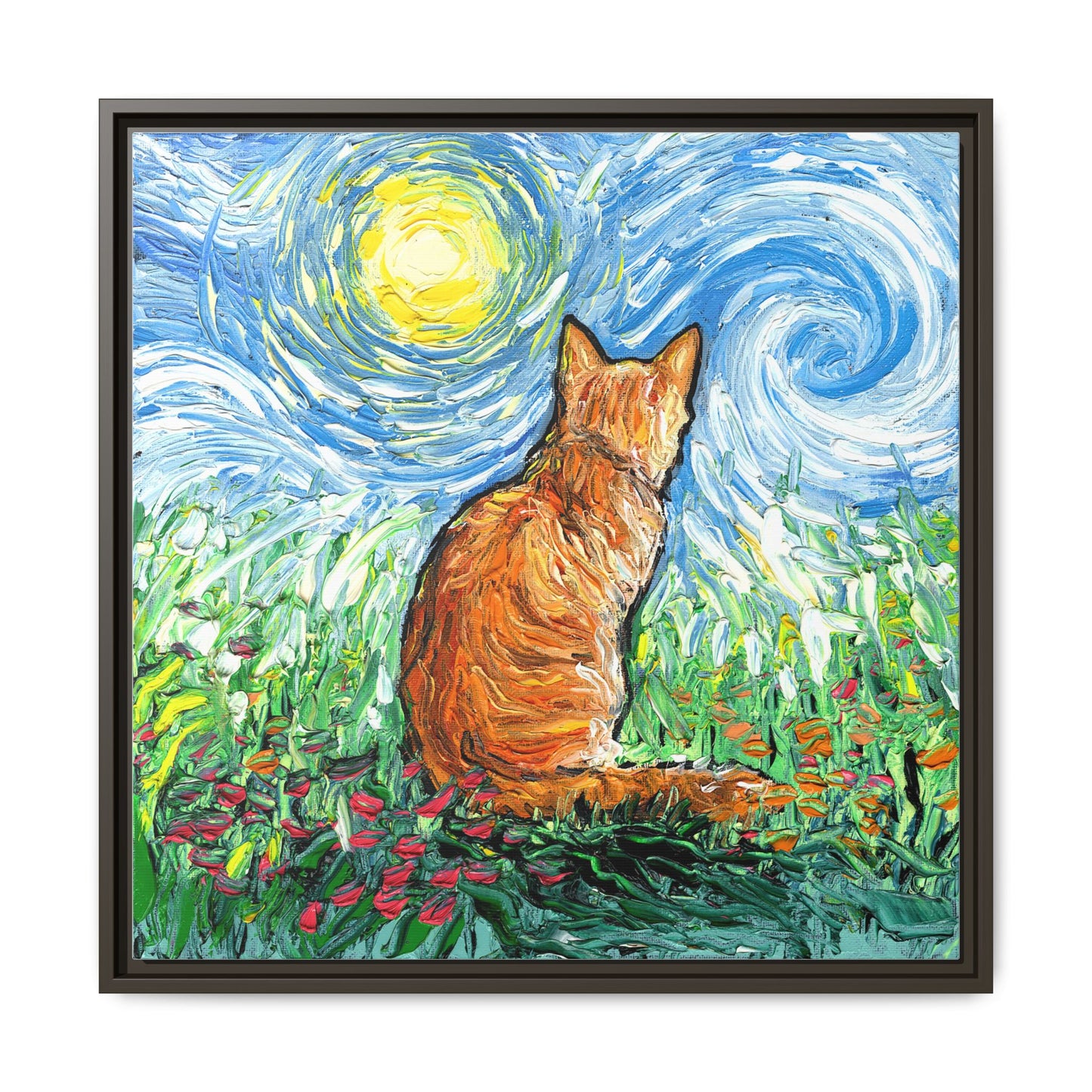 "Starry Morning" Framed Canvas Wall Art