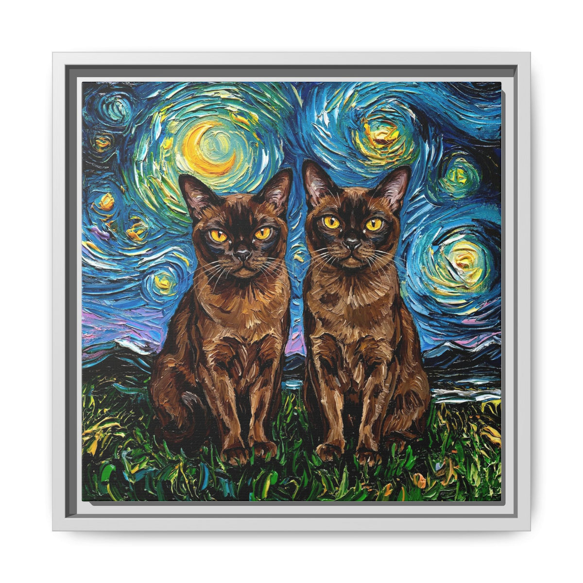 "Burmese Night" Framed Canvas Wall Art