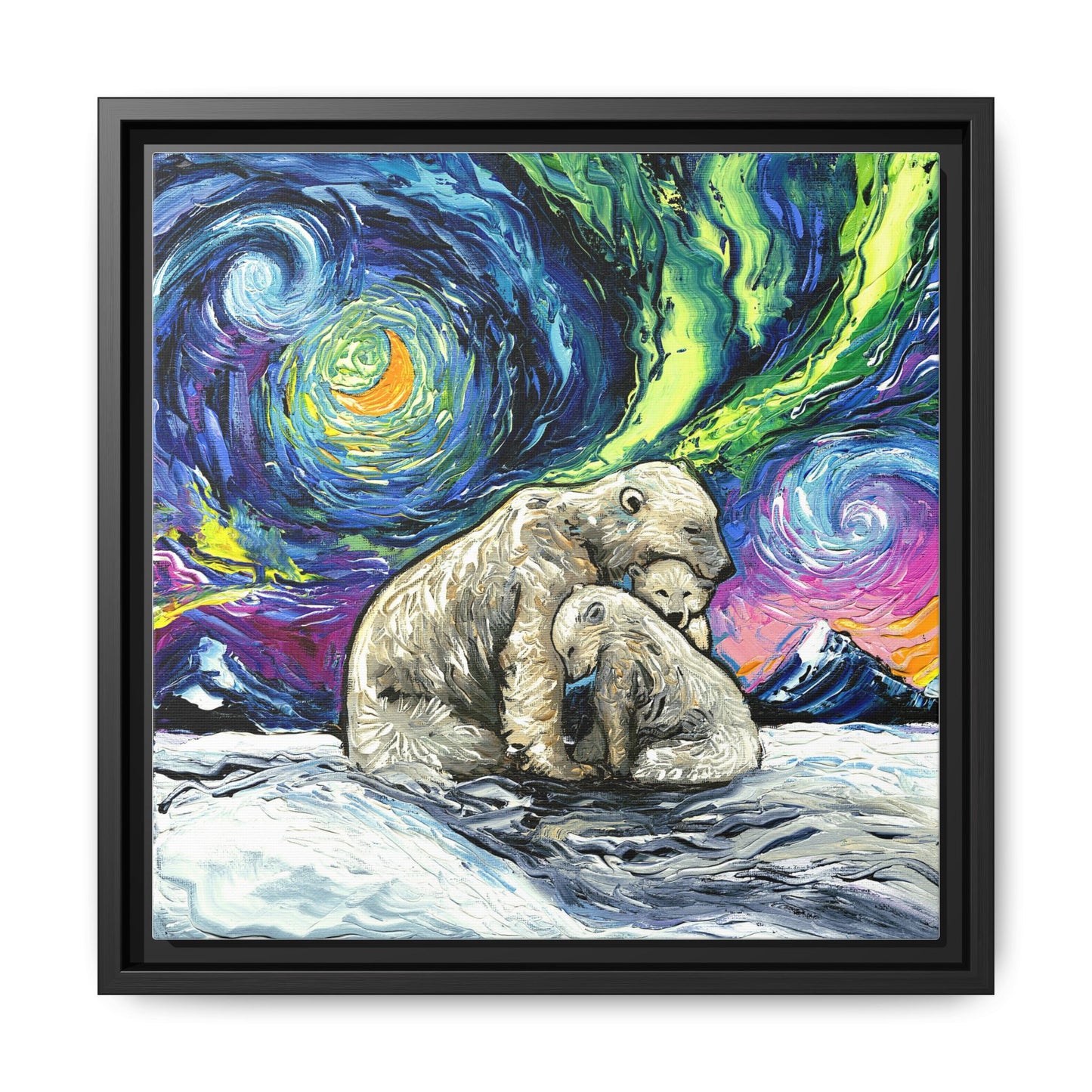 "Polar Night" Framed Canvas Wall Art