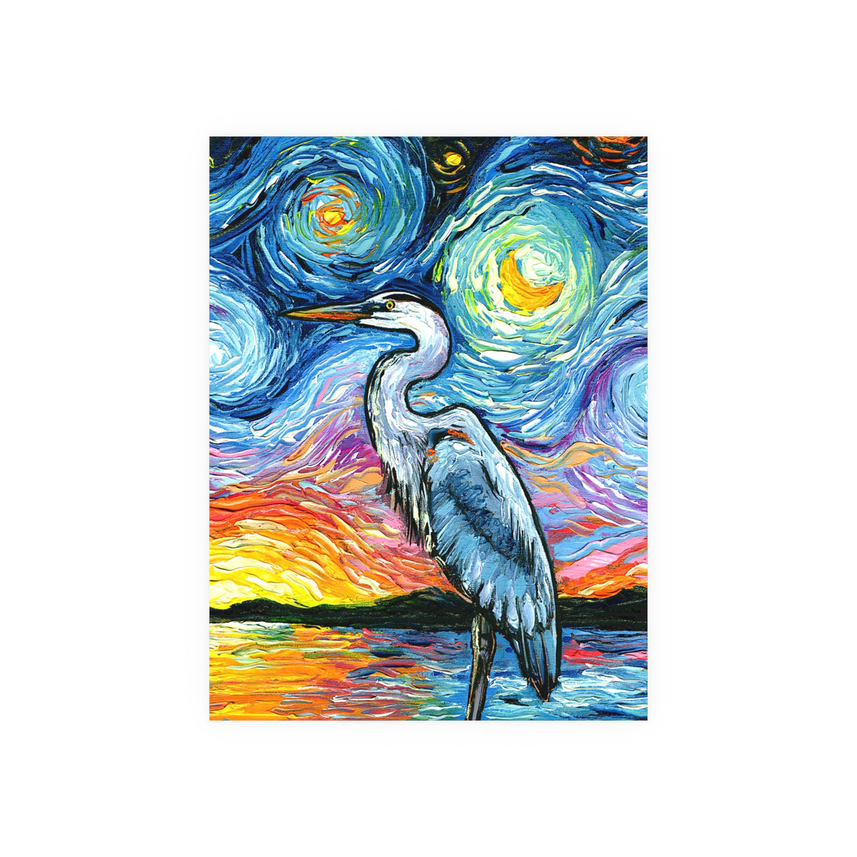 "Blue Heron" Wall Art Paper Print