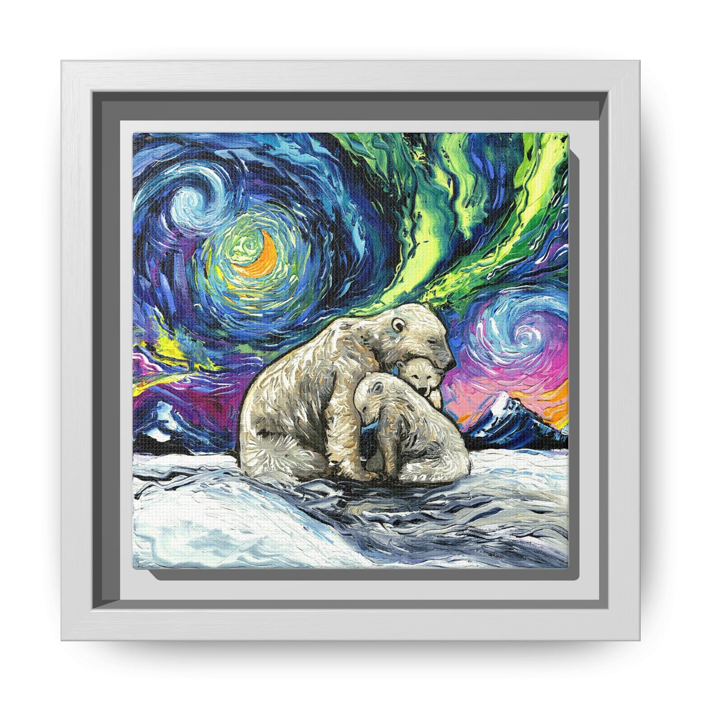 "Polar Night" Framed Canvas Wall Art