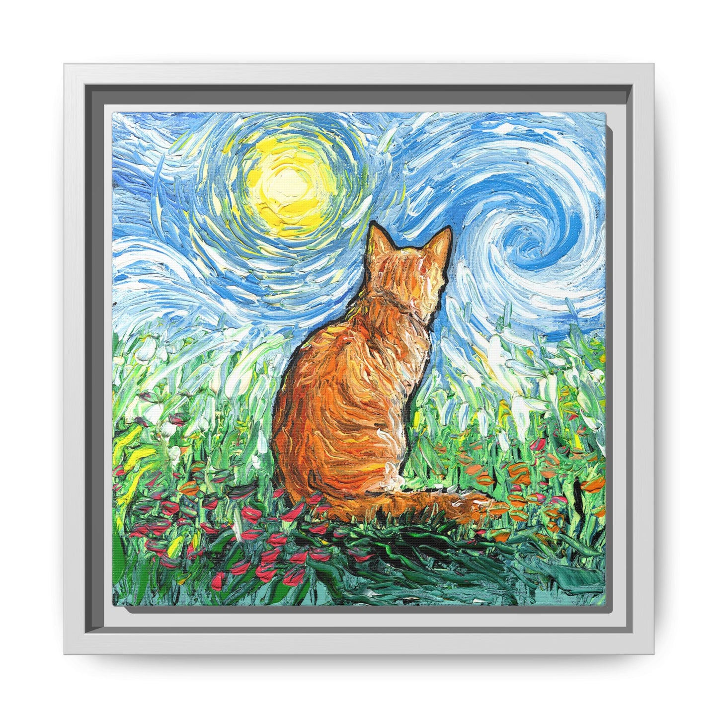 "Starry Morning" Framed Canvas Wall Art