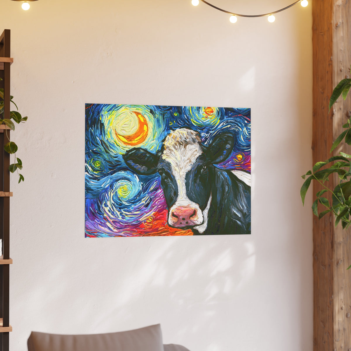 "Holstein Night" Wall Art Paper Print