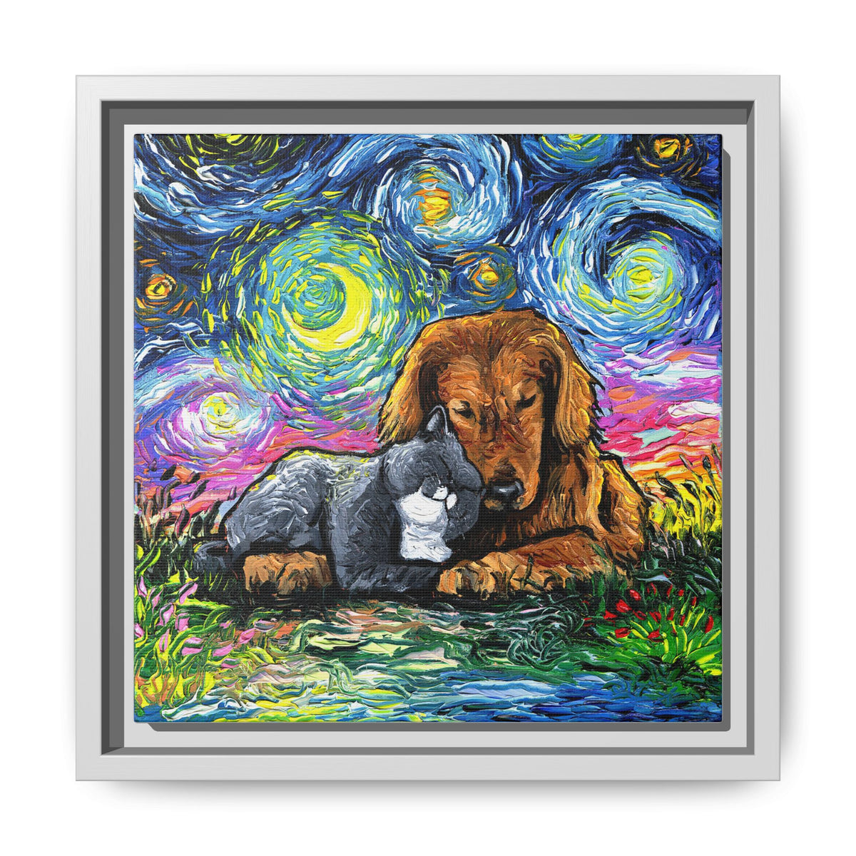 "Best Friends" Framed Canvas Wall Art