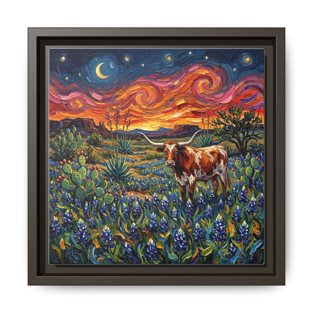 "Texas Night" Framed Canvas Wall Art