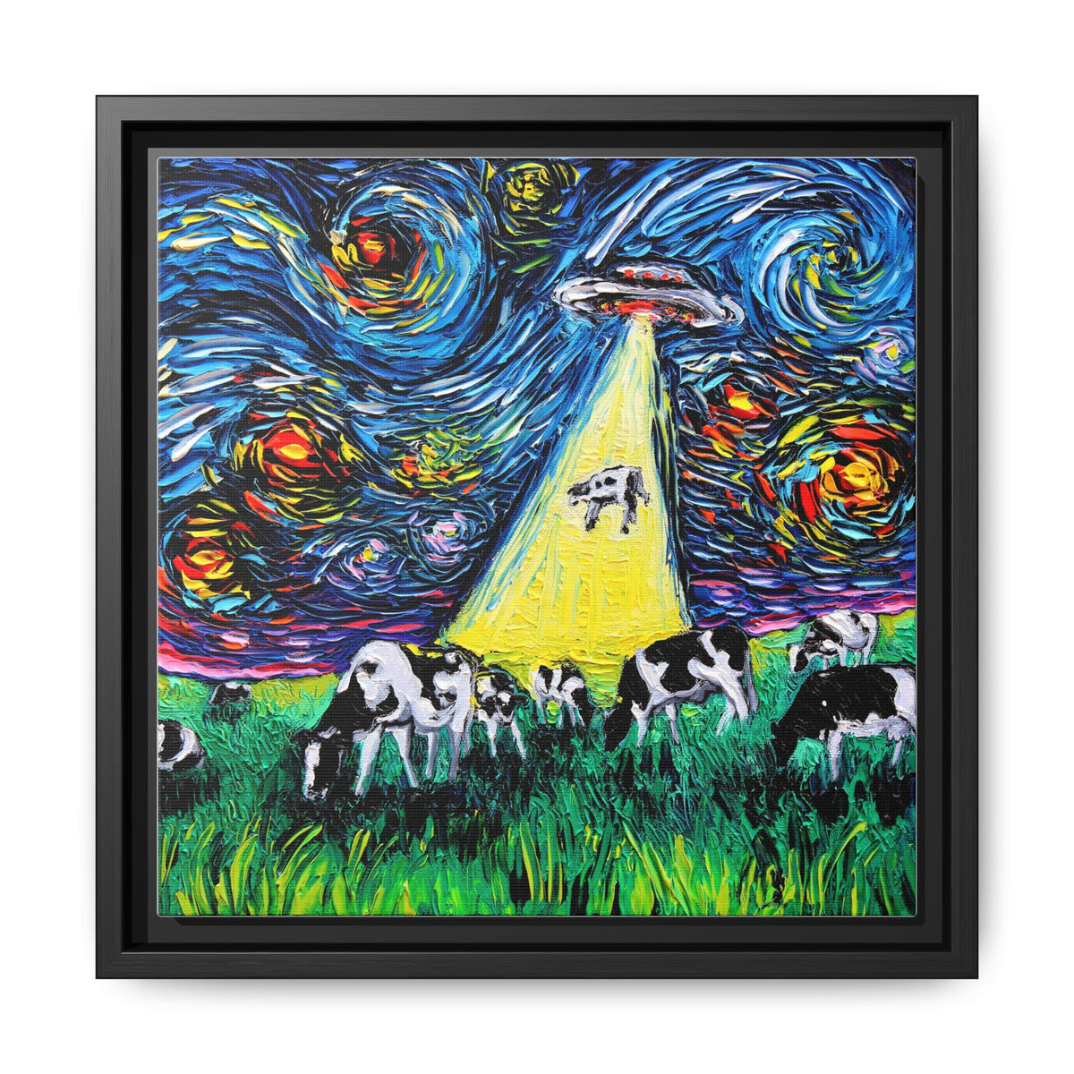 "van Gogh Was Never Abducted" Framed Canvas Wall Art
