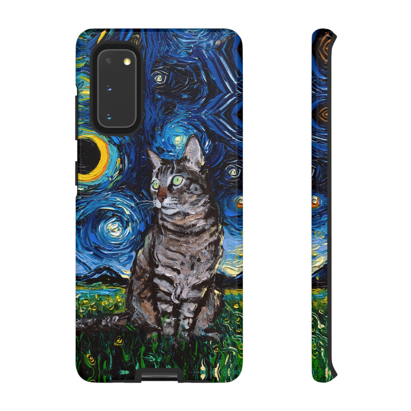 Tabby Cat Starry Night Art Phone Case