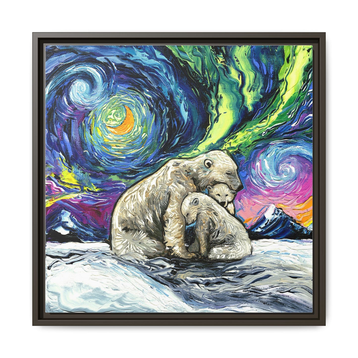 "Polar Night" Framed Canvas Wall Art