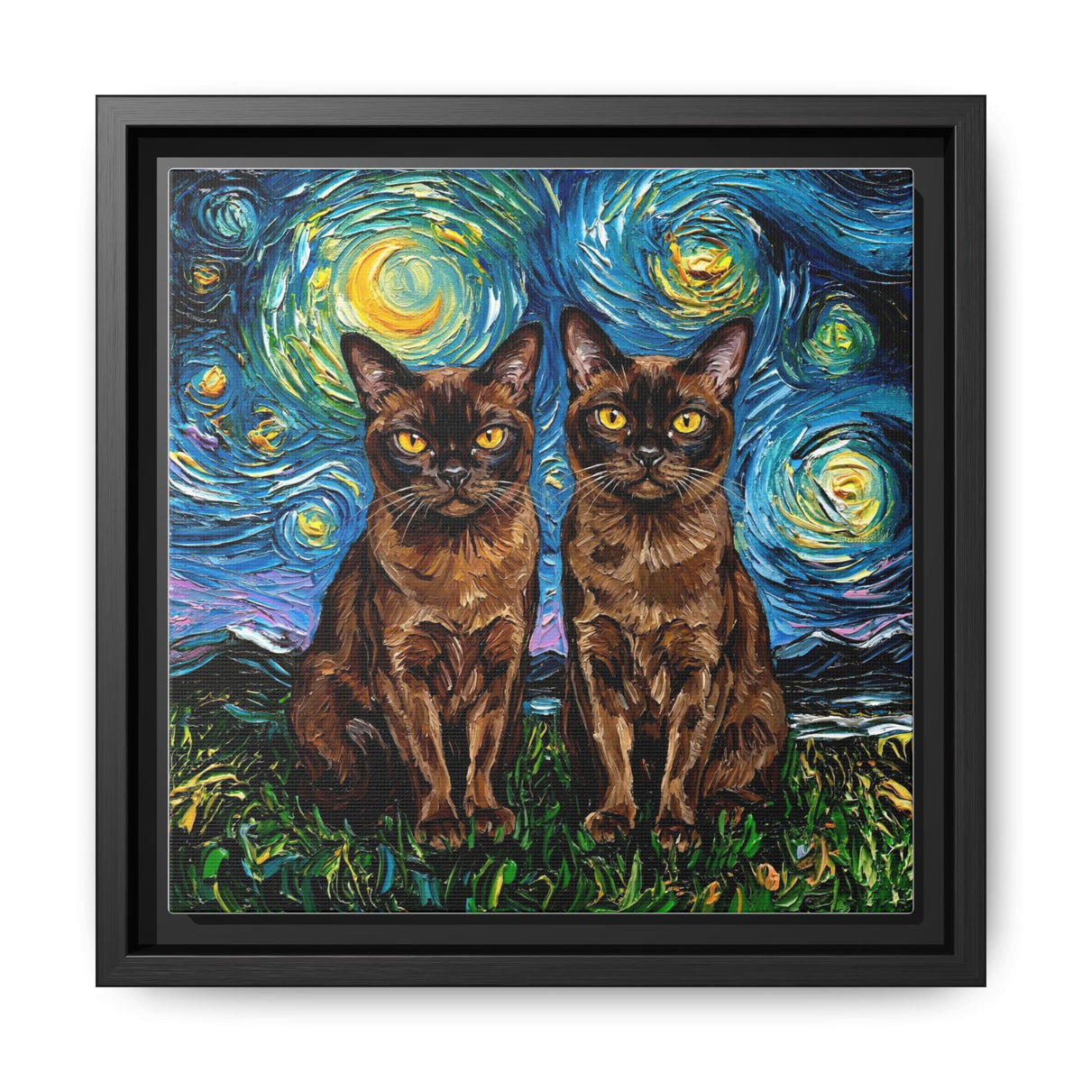 "Burmese Night" Framed Canvas Wall Art