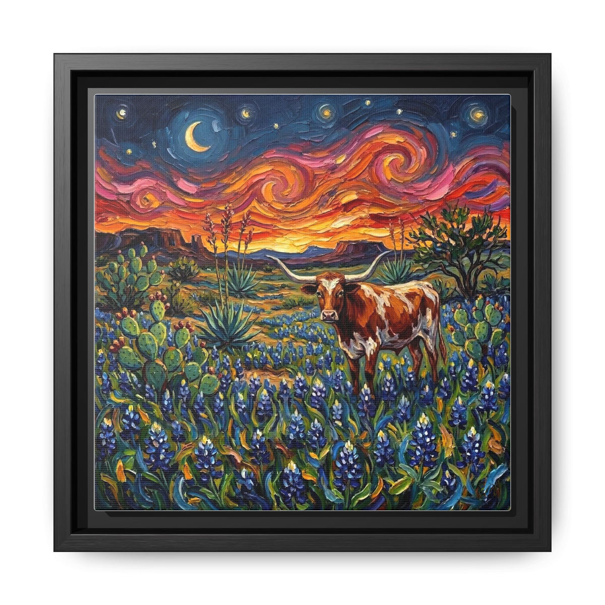 "Texas Night" Framed Canvas Wall Art