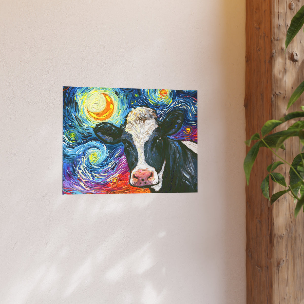 "Holstein Night" Wall Art Paper Print