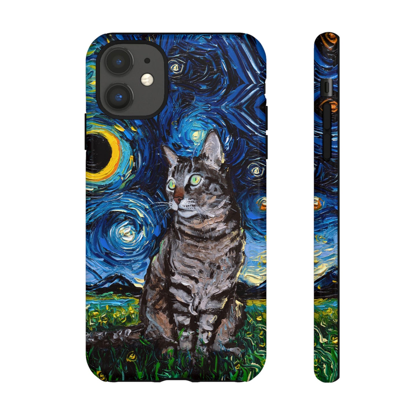 Tabby Cat Starry Night Art Phone Case