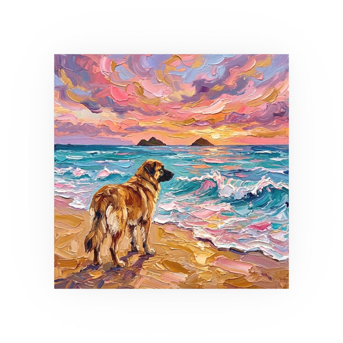 Beach Day - Leonberger" Wall Art Paper Print