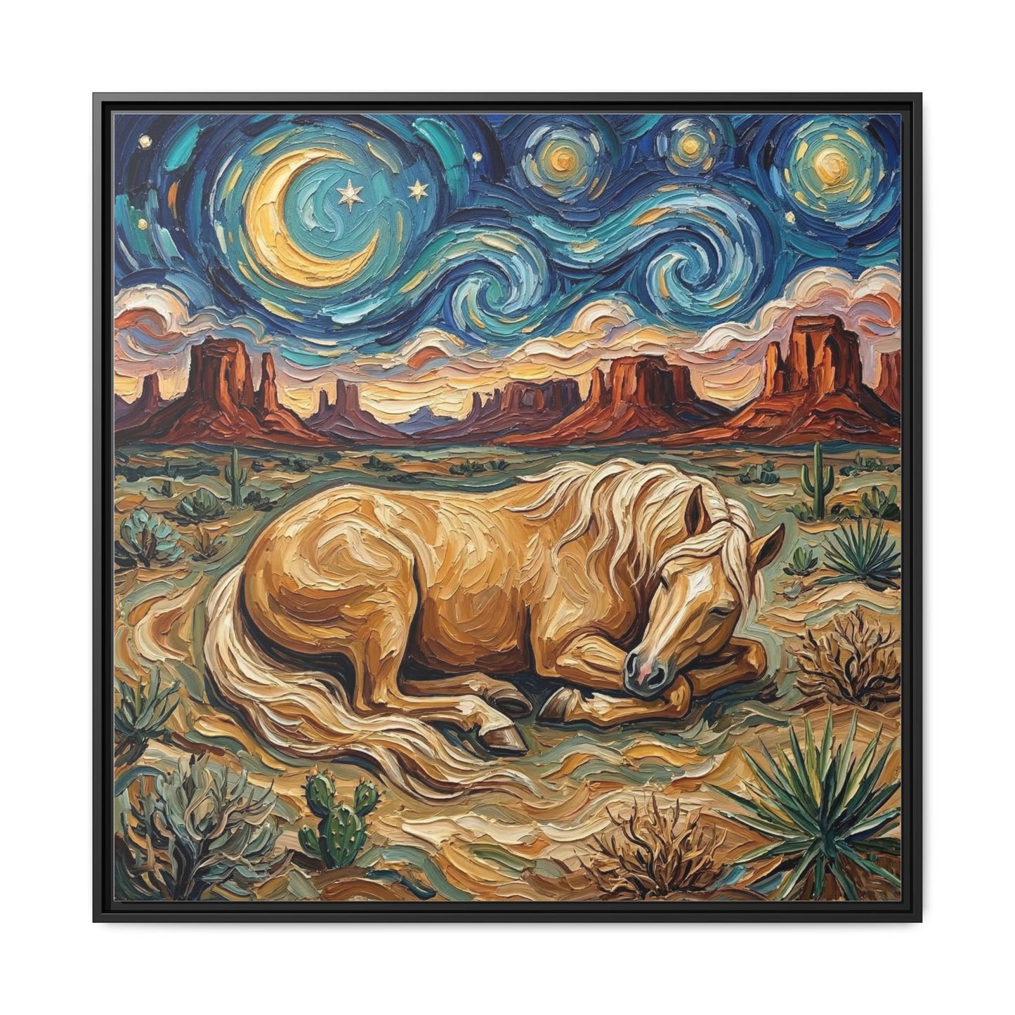 "Palomino Night" Framed Canvas Wall Art