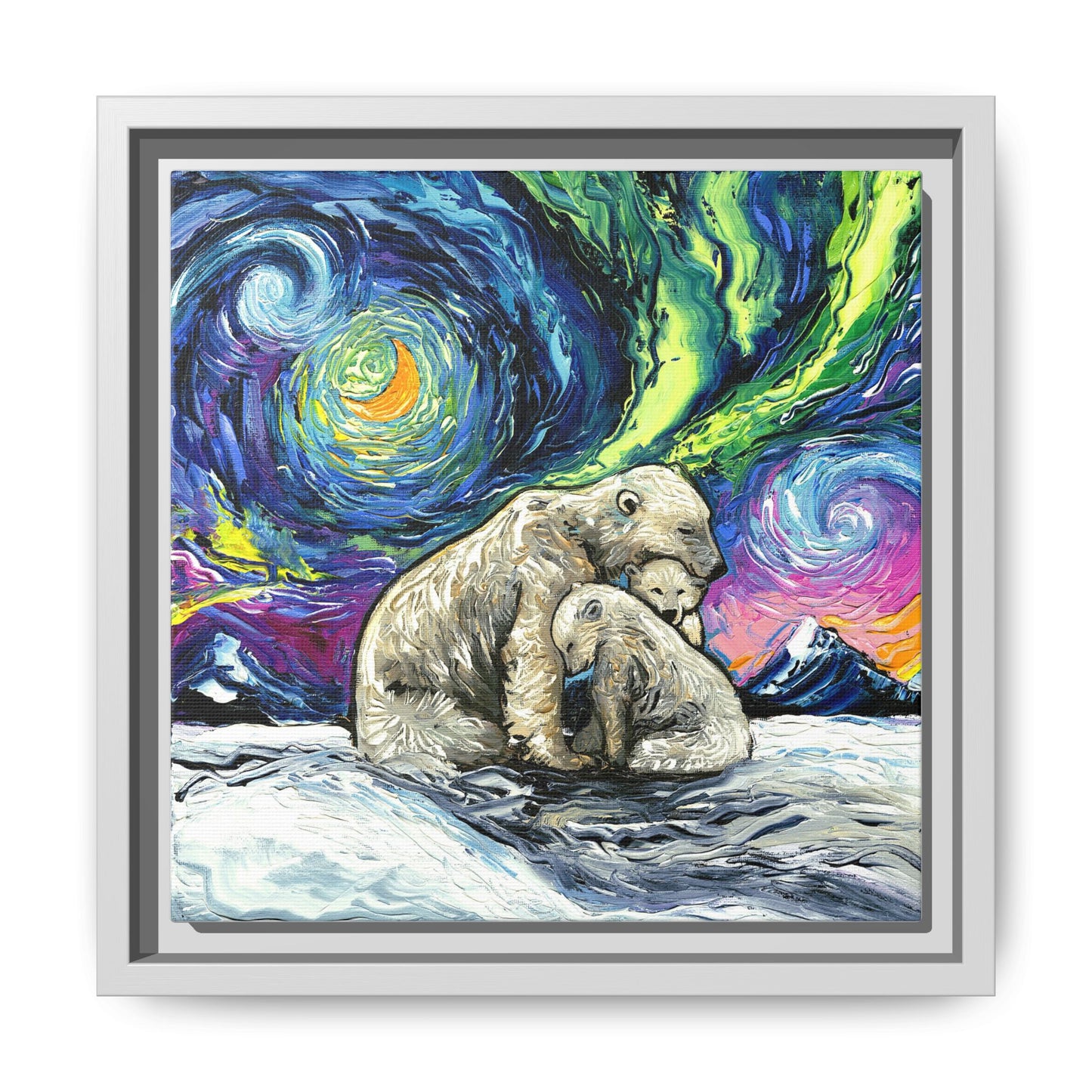 "Polar Night" Framed Canvas Wall Art