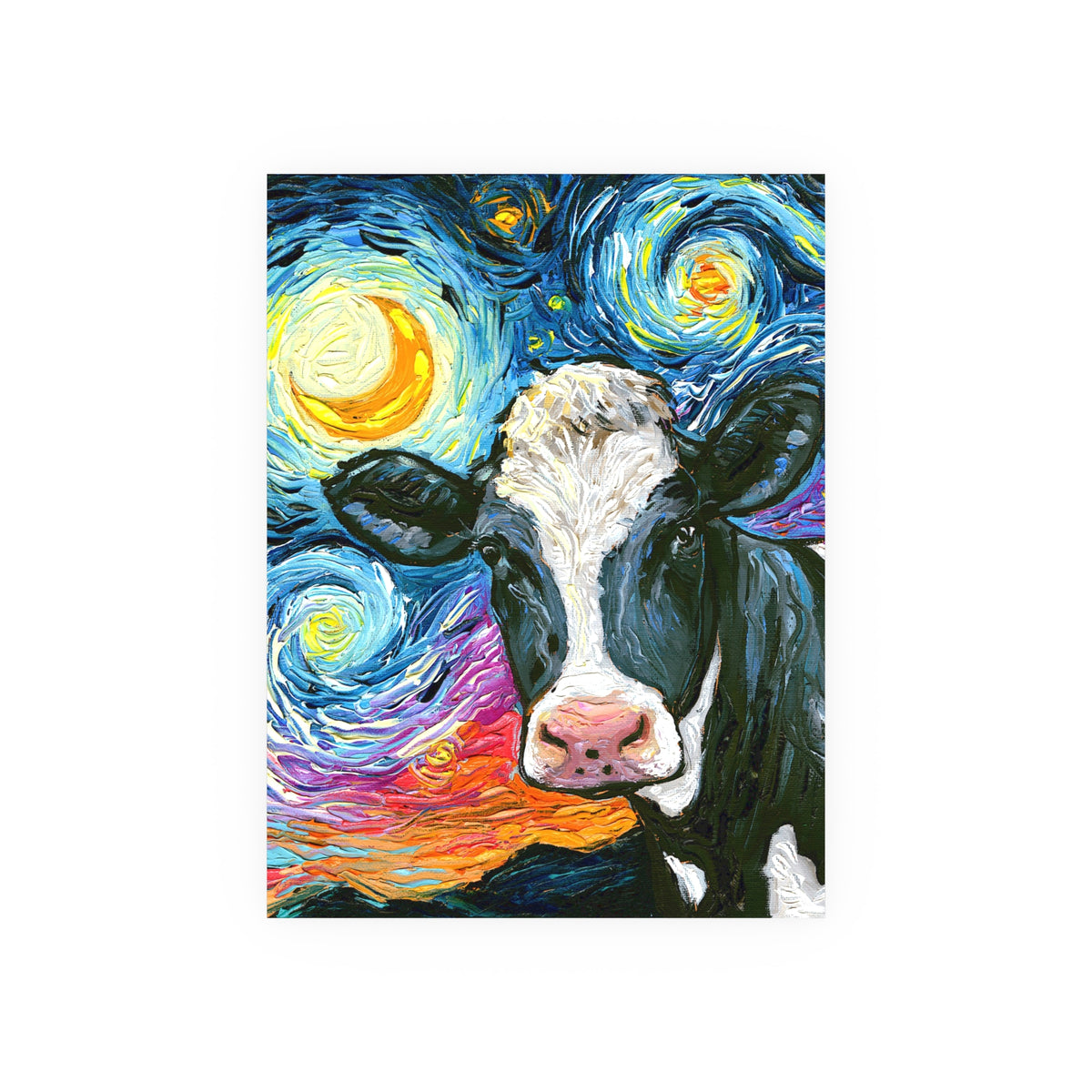 "Holstein Night" Wall Art Paper Print