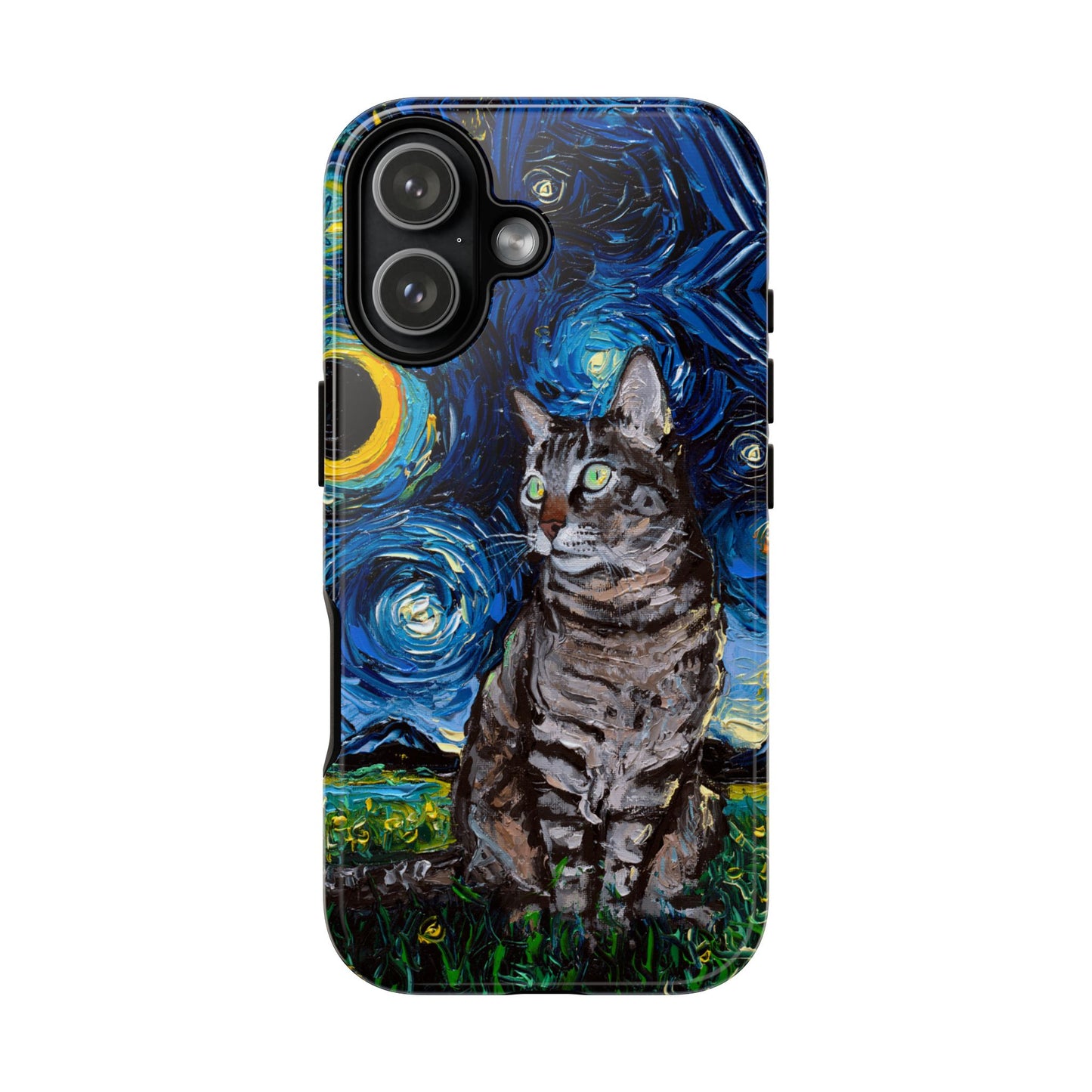 Tabby Cat Starry Night Art Phone Case