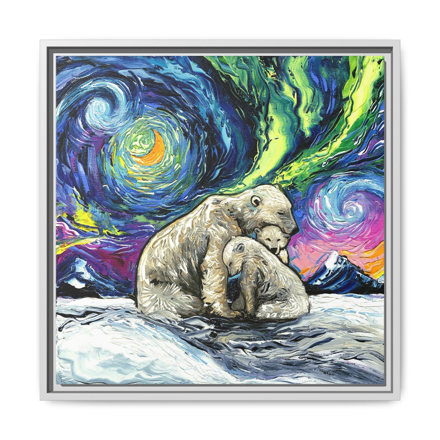 "Polar Night" Framed Canvas Wall Art