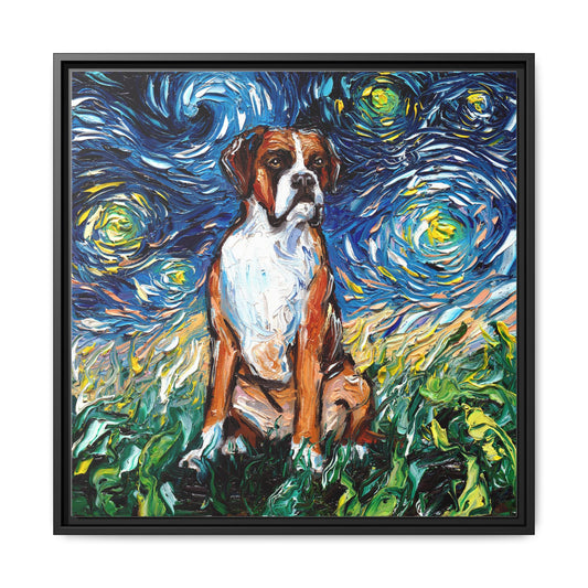 "Boxer Night" Framed Canvas Wall Art