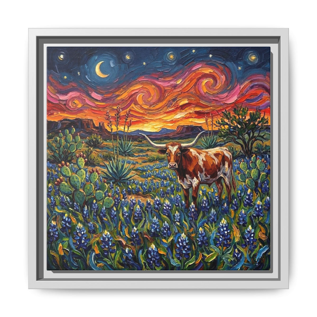 "Texas Night" Framed Canvas Wall Art