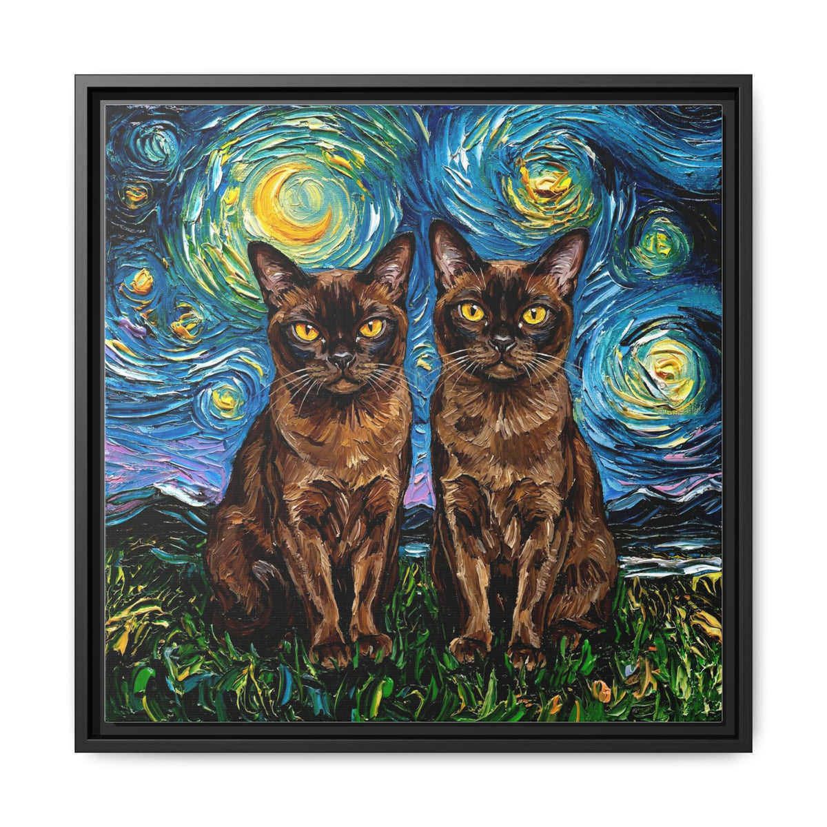"Burmese Night" Framed Canvas Wall Art
