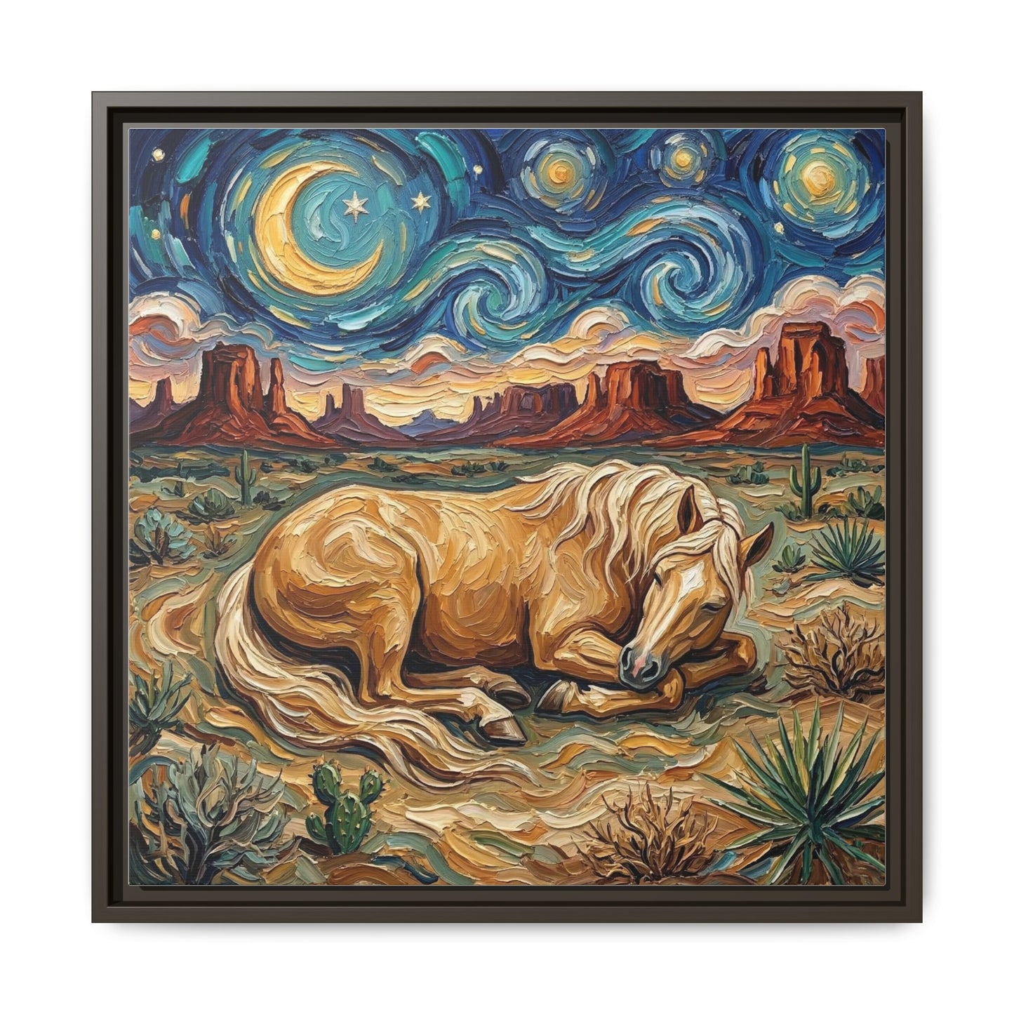 "Palomino Night" Framed Canvas Wall Art