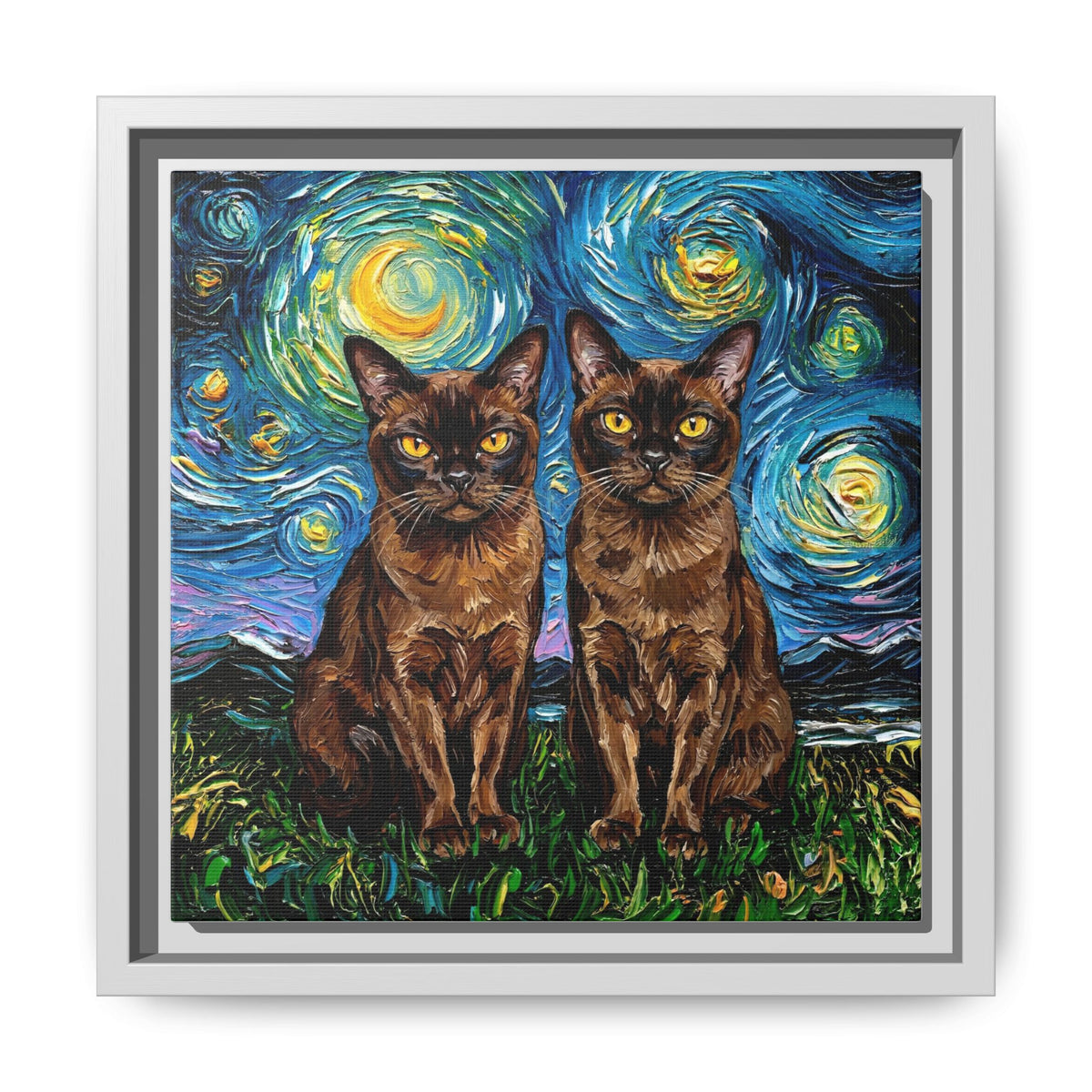 "Burmese Night" Framed Canvas Wall Art