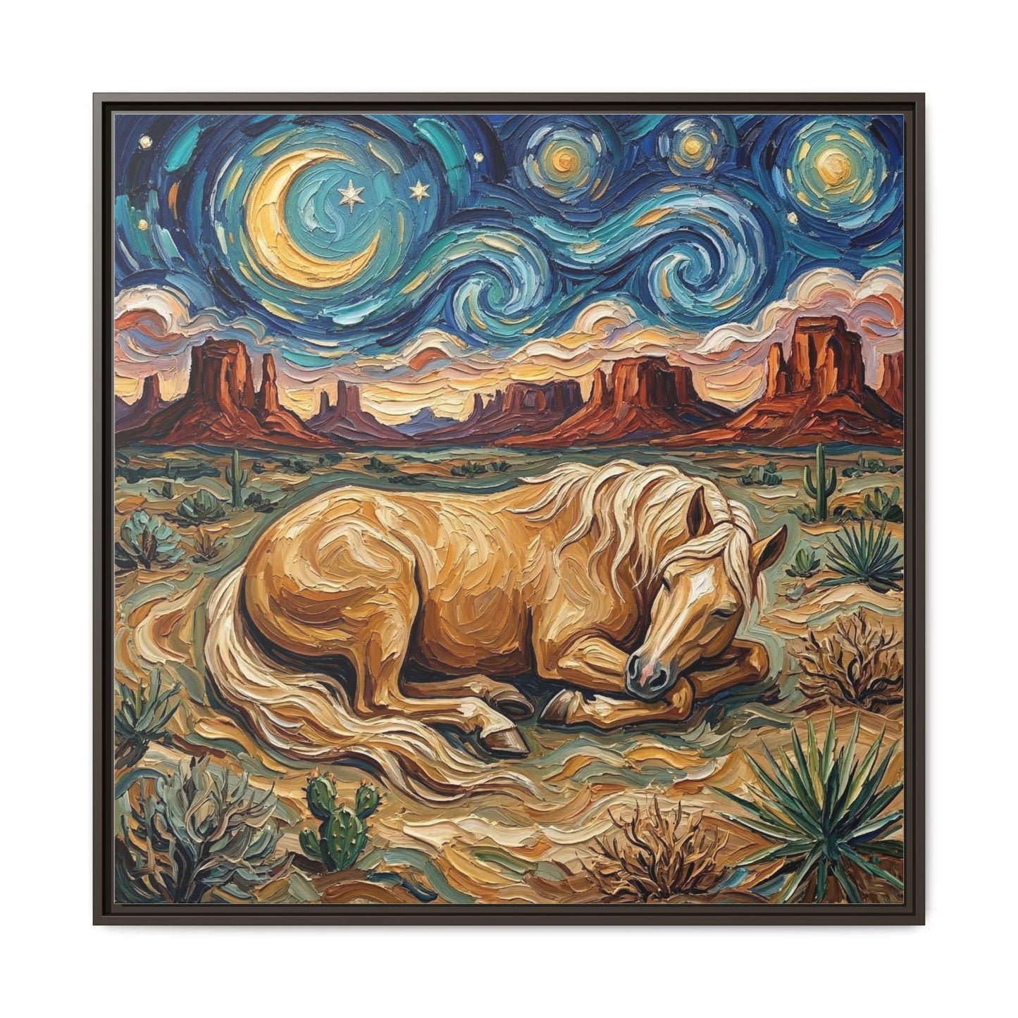 "Palomino Night" Framed Canvas Wall Art