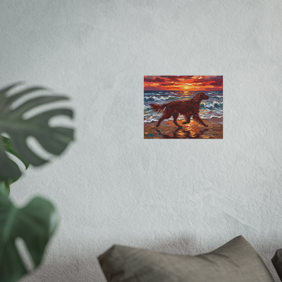 "Beach Day - Irish Setter" Wall Art Paper Print