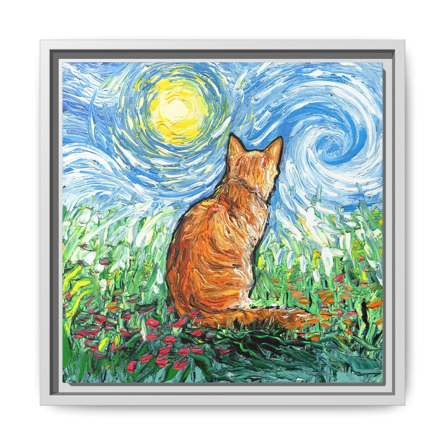 "Starry Morning" Framed Canvas Wall Art