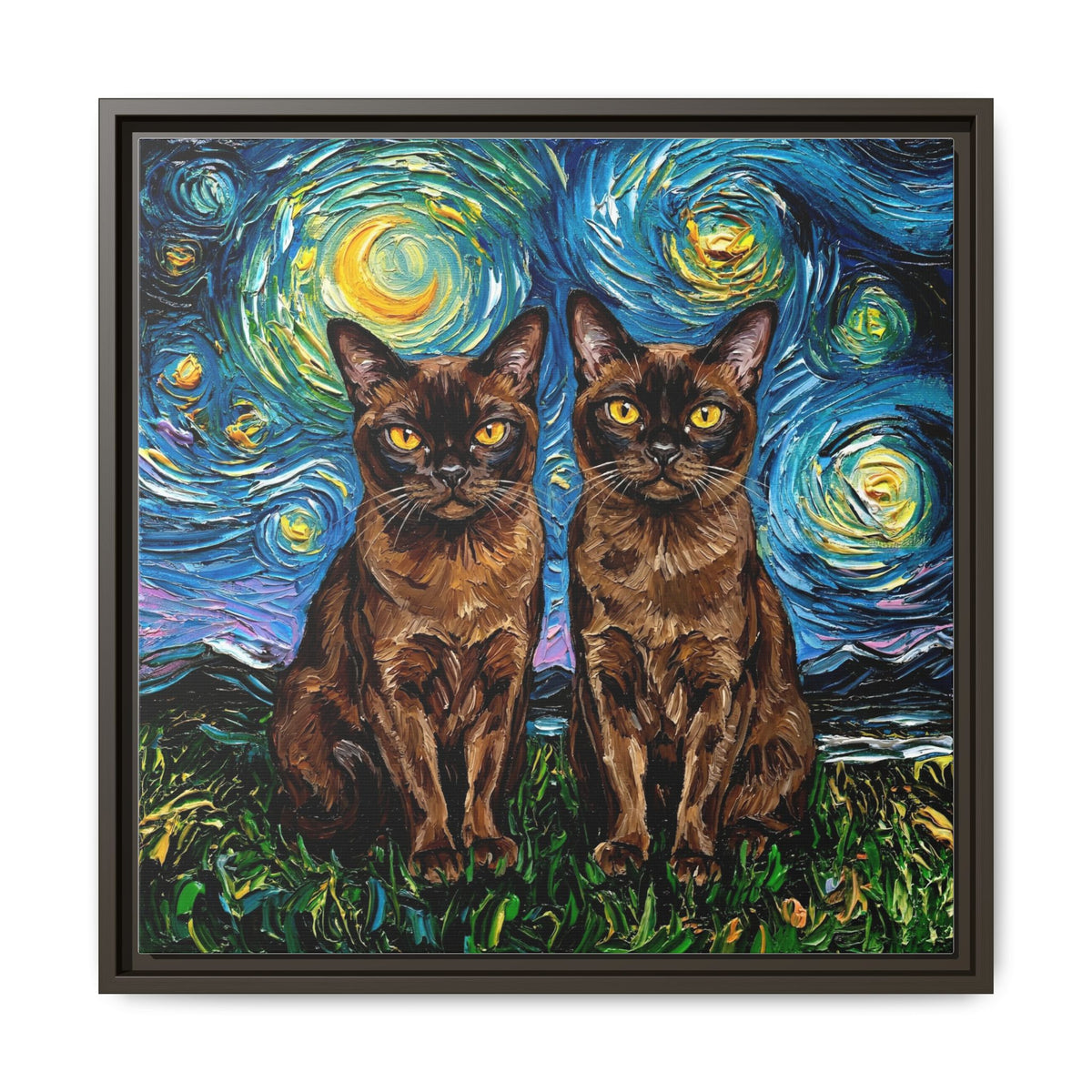 "Burmese Night" Framed Canvas Wall Art