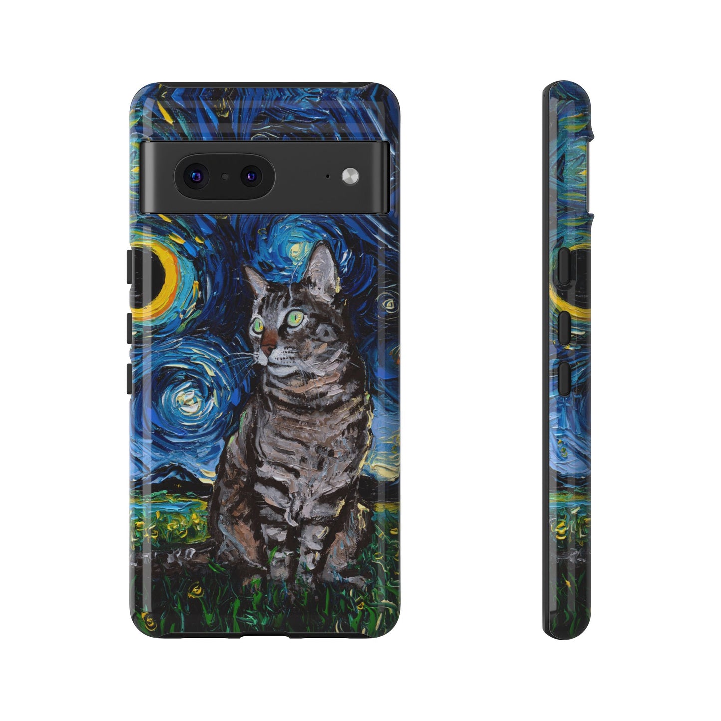 Tabby Cat Starry Night Art Phone Case
