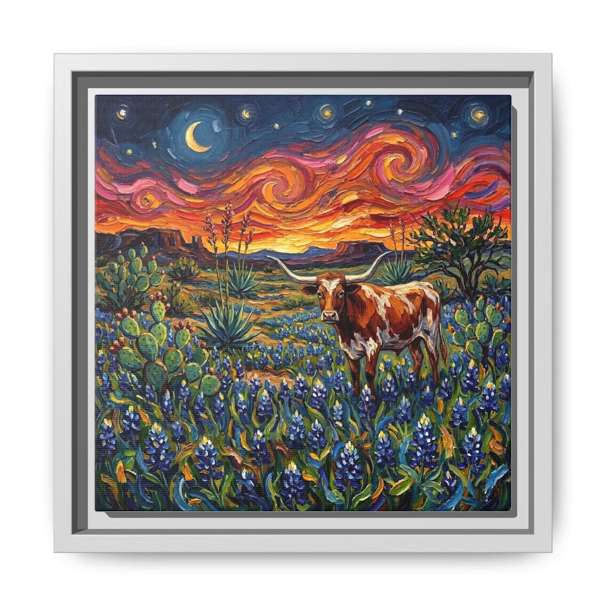 "Texas Night" Framed Canvas Wall Art