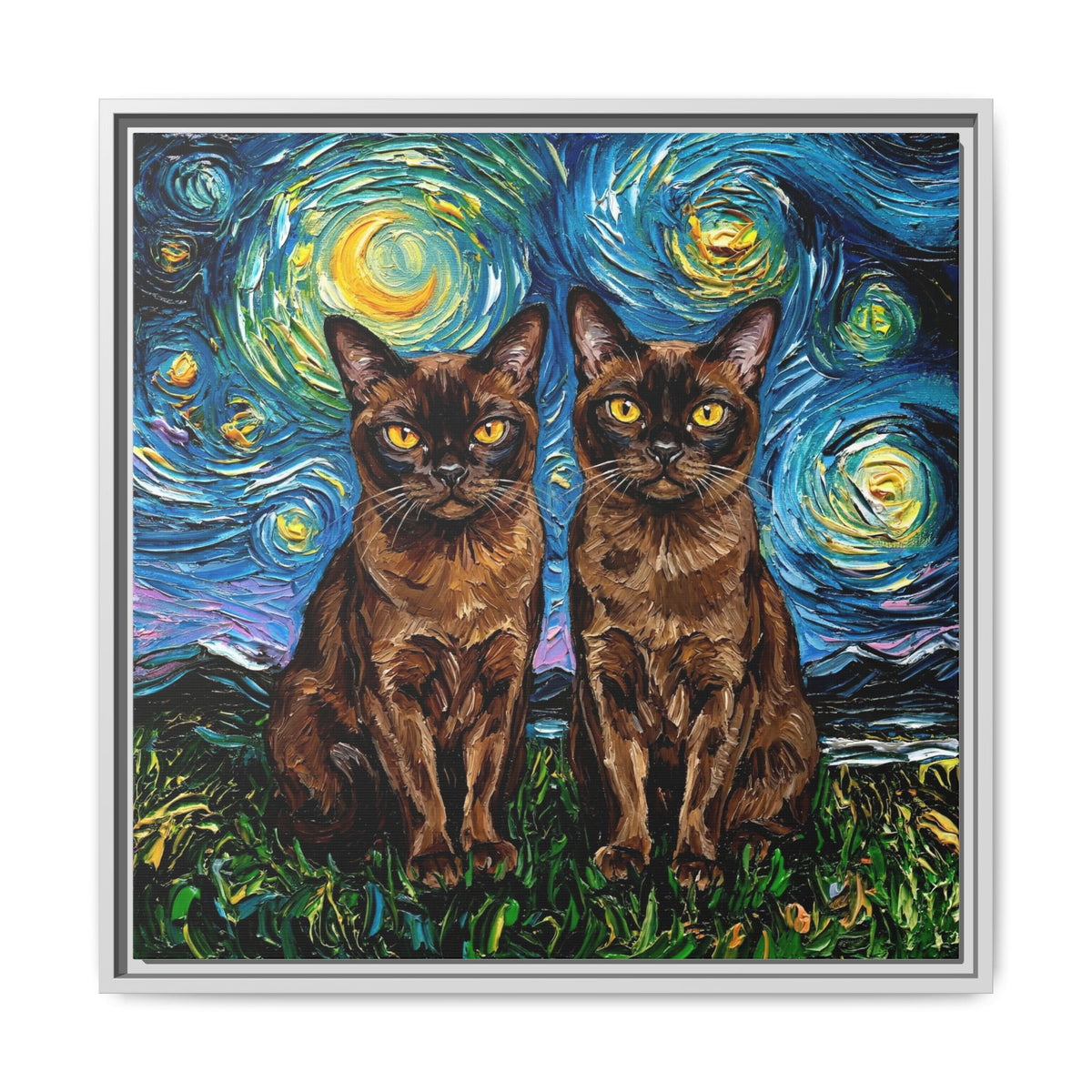 "Burmese Night" Framed Canvas Wall Art