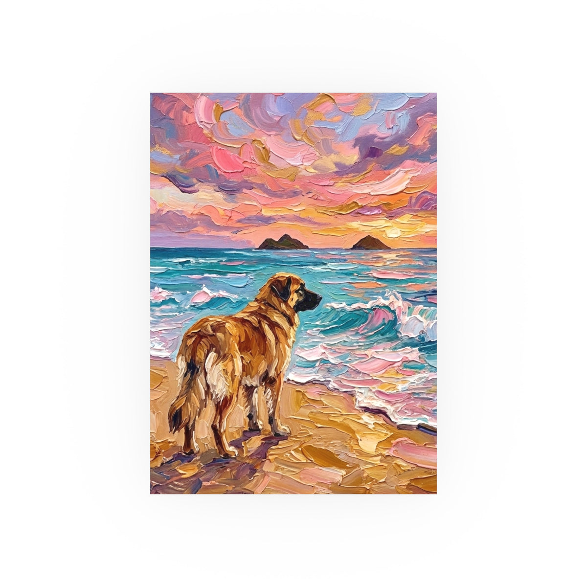 Beach Day - Leonberger" Wall Art Paper Print