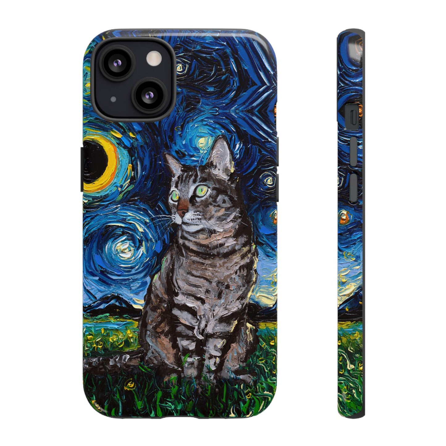 Tabby Cat Starry Night Art Phone Case