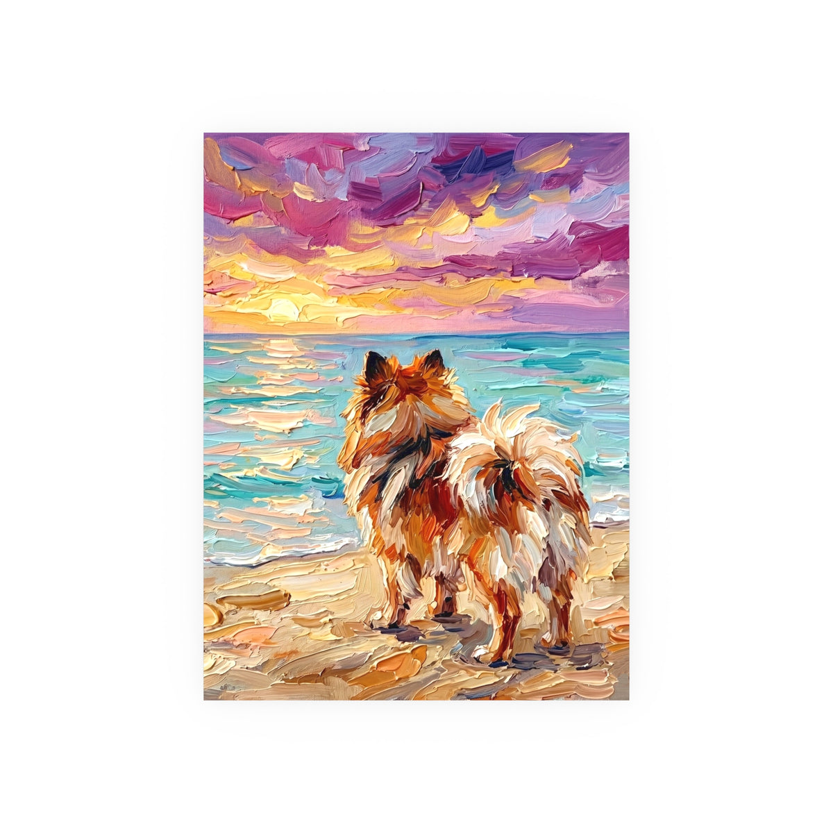 "Summer Sunset - Pomeranian" Wall Art Paper Print