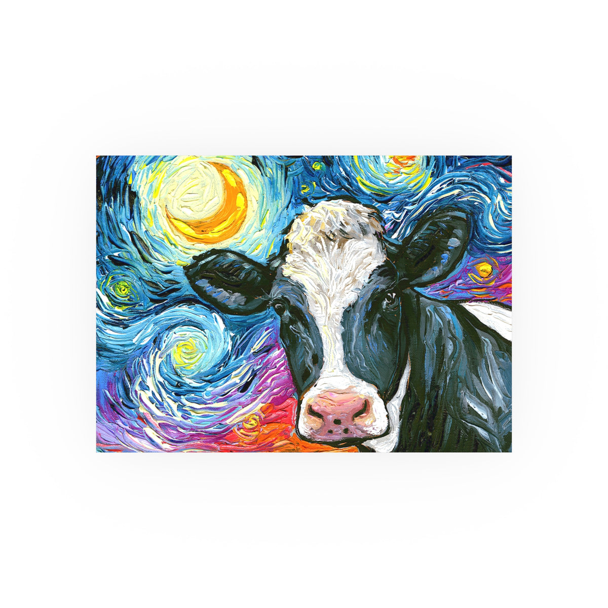 "Holstein Night" Wall Art Paper Print